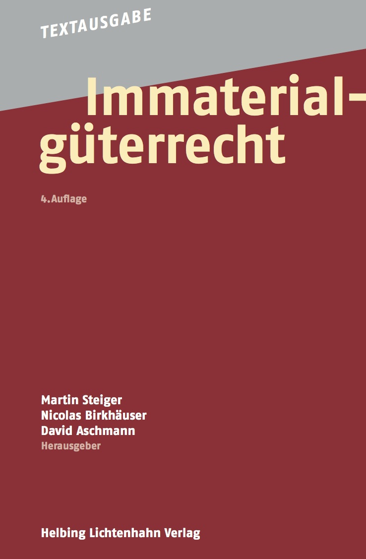 Bild: Textausgabe Immaterialgüterrecht (Cover der 4. Auflage)