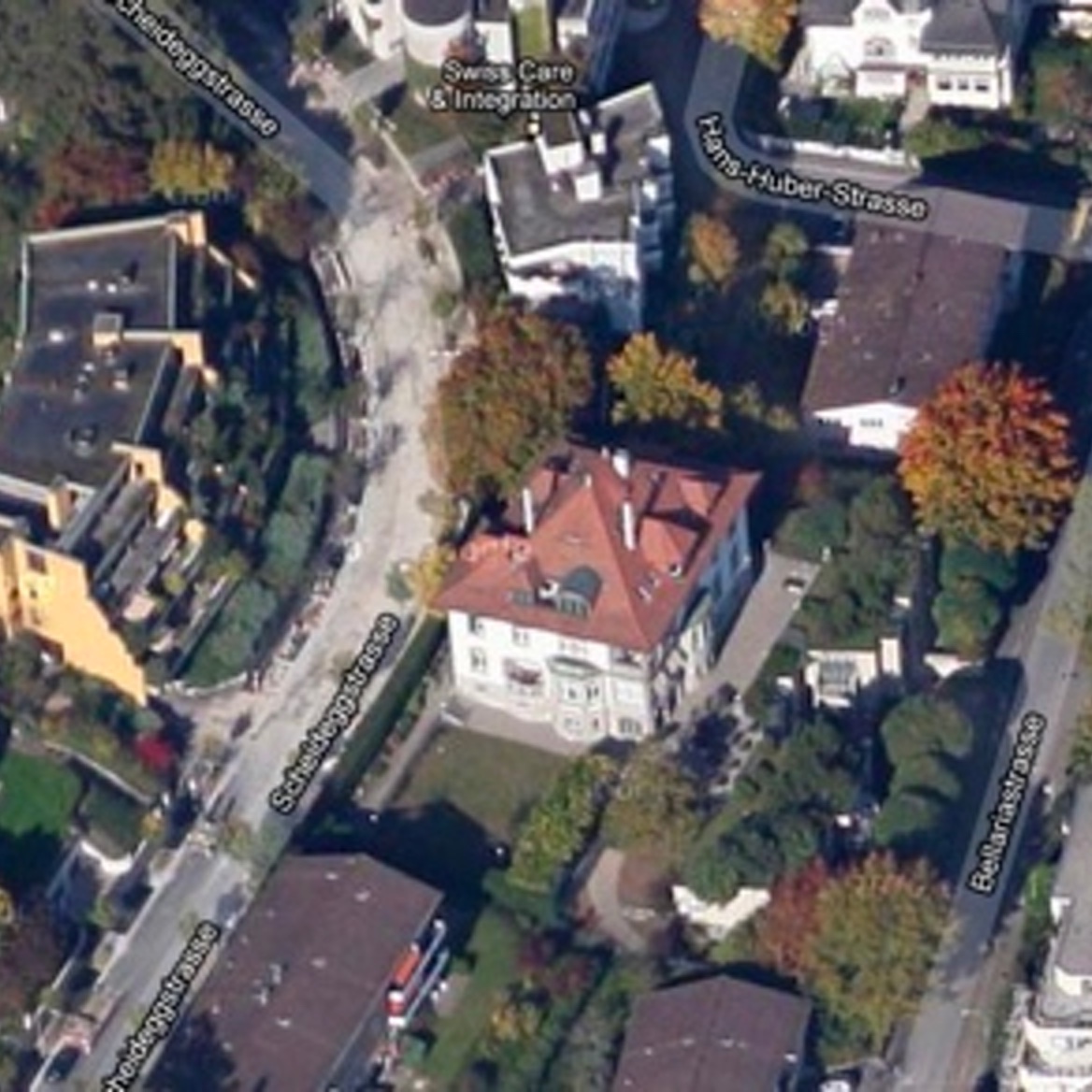 Screenshot: Liegenschaft an der Scheideggstrasse 79 in Zürich bei Google Maps