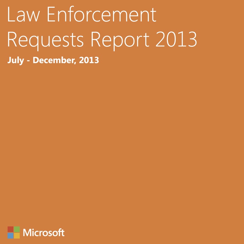 Screenshot: Titelseite des Microsoft Law Enforcement Requests Report 2013-02