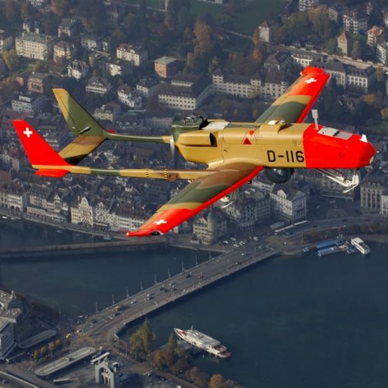 Foto: ADS 95-Drohne der Schweizer Luftwaffe über der Stadt Luzern