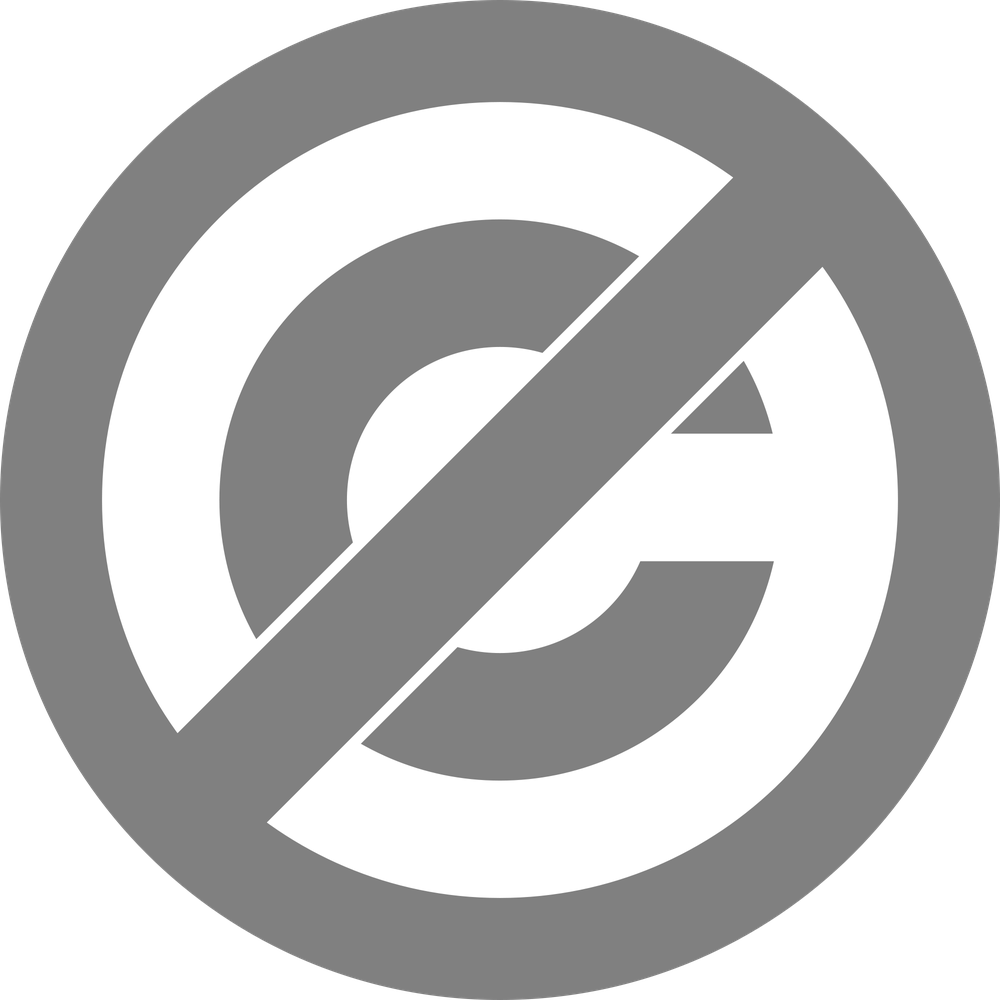 Bild: Public Domain-Logo (durchgestrichenes Copyright-Zeichen)