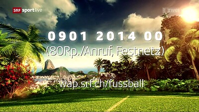 Screenshot: Fernseh-Gewinnspiel anlässlich der Fussball-Weltmeisterschaft 2014 im Schweizer Radio und Fernsehen (SRF)