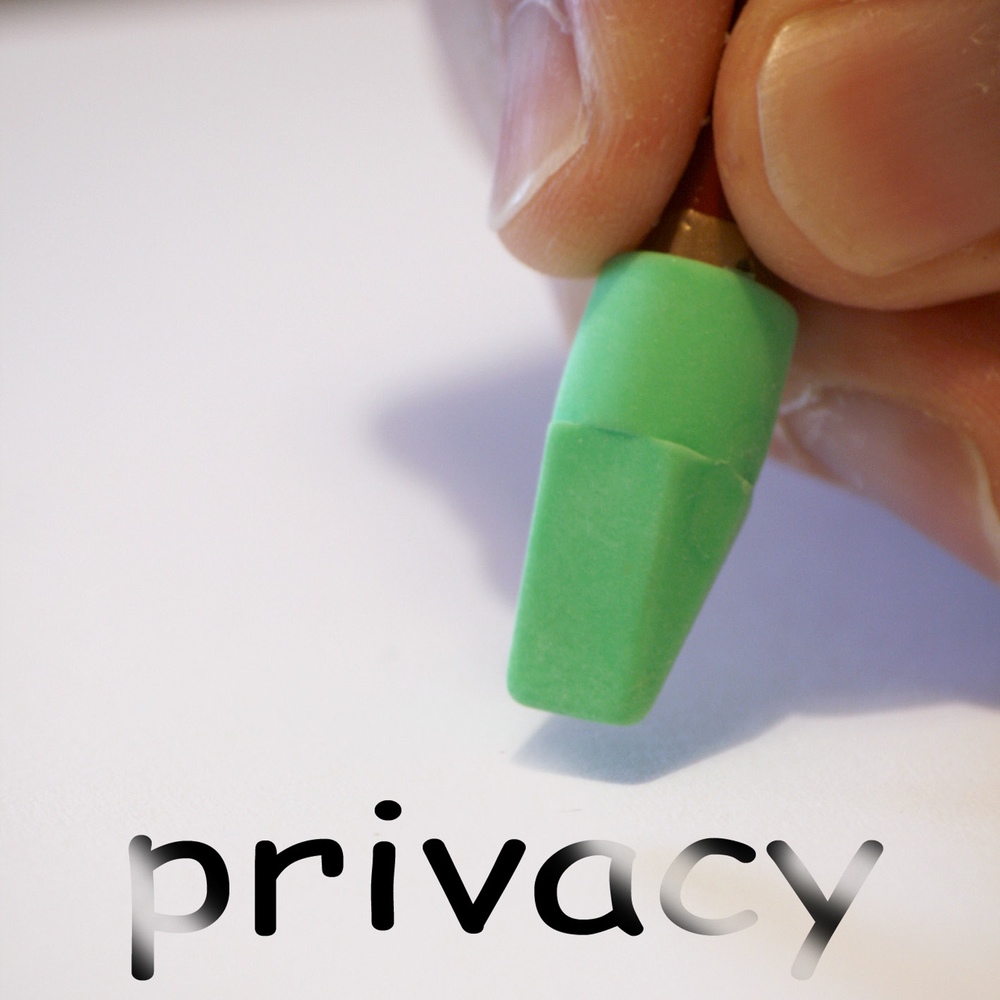 Bild: Wort «Privacy», das ausradiert wird