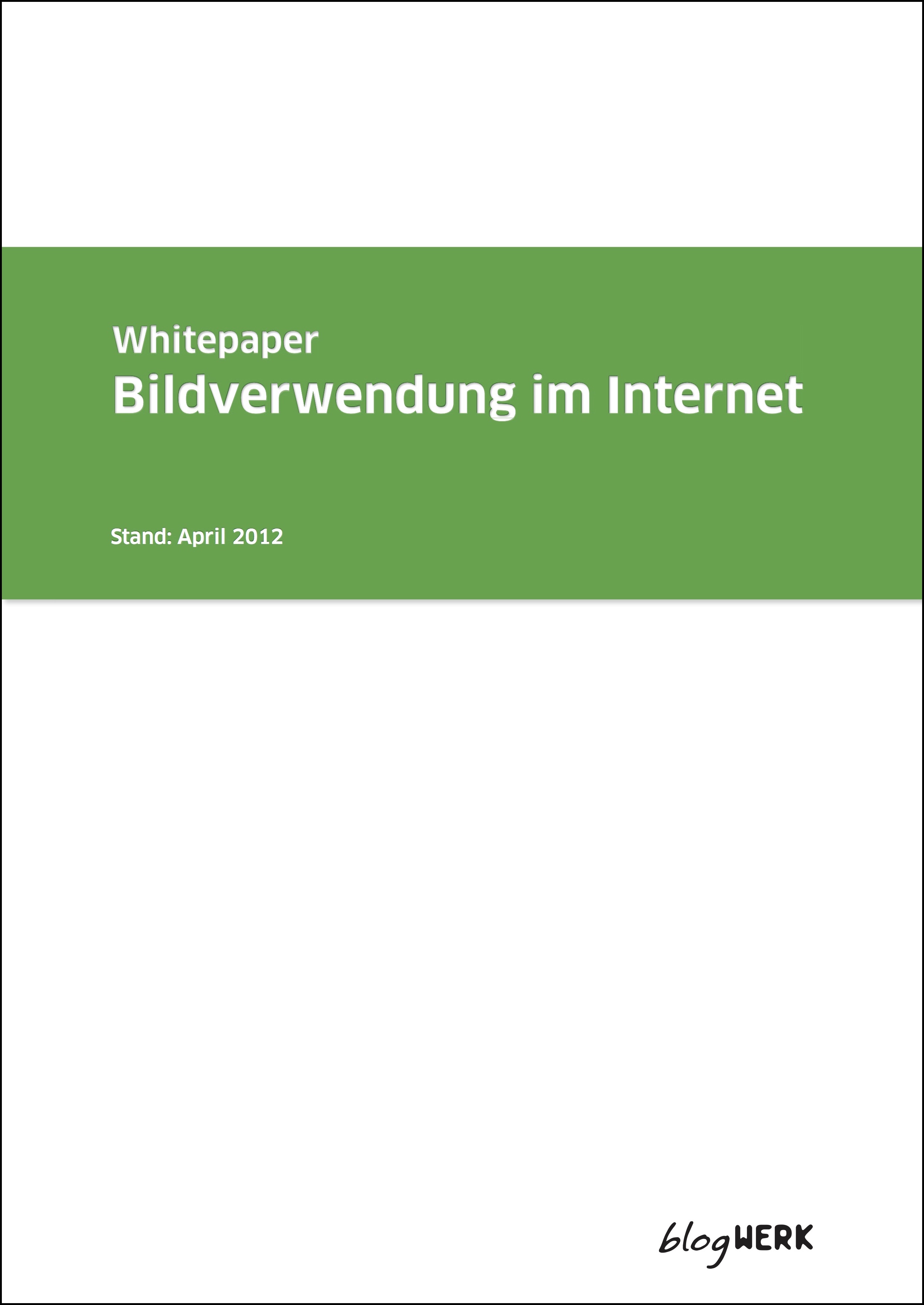 Titelseite: Whitepaper «Bildverwendung im Internet»