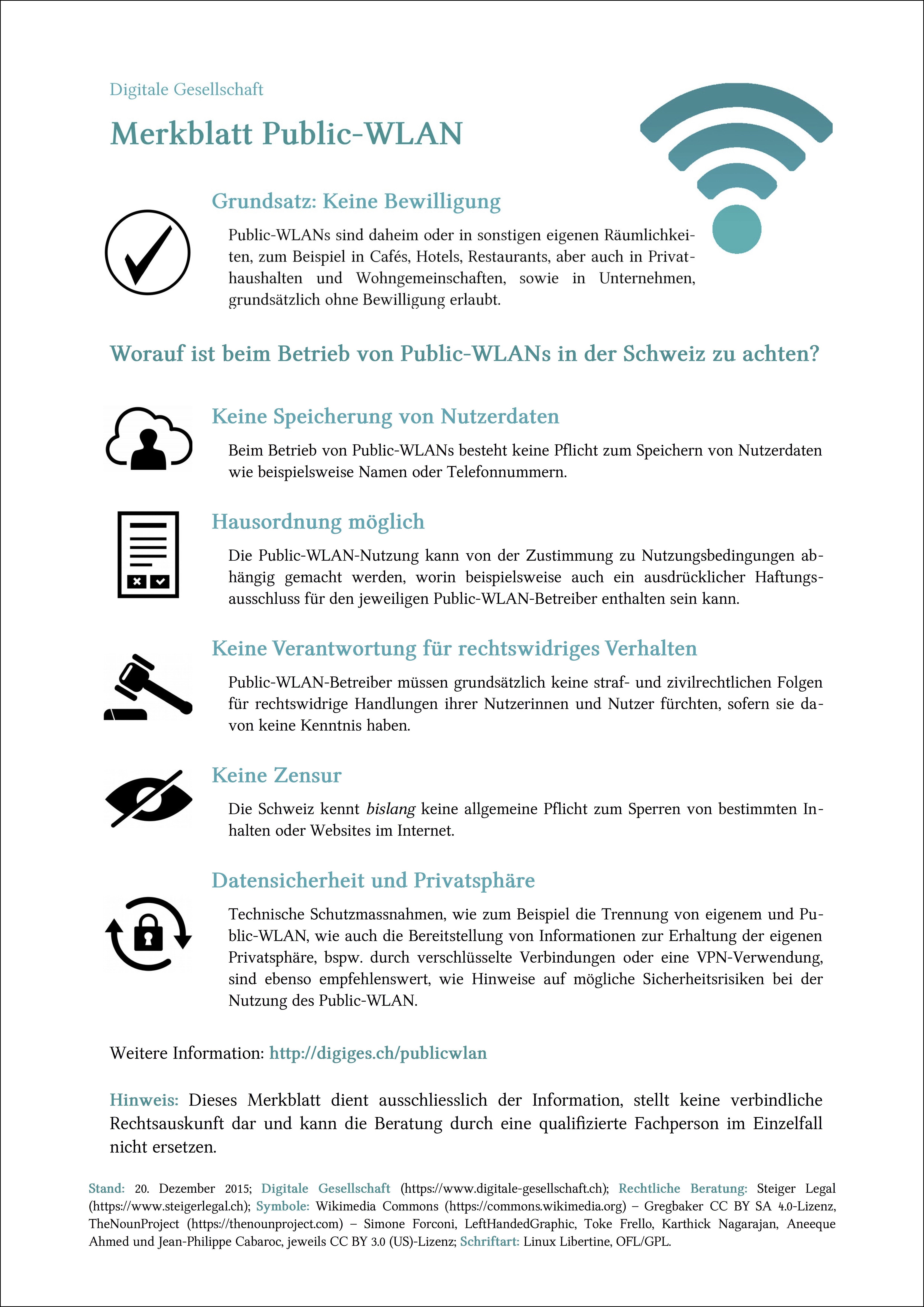 Merkblatt Public WLAN in der Schweiz