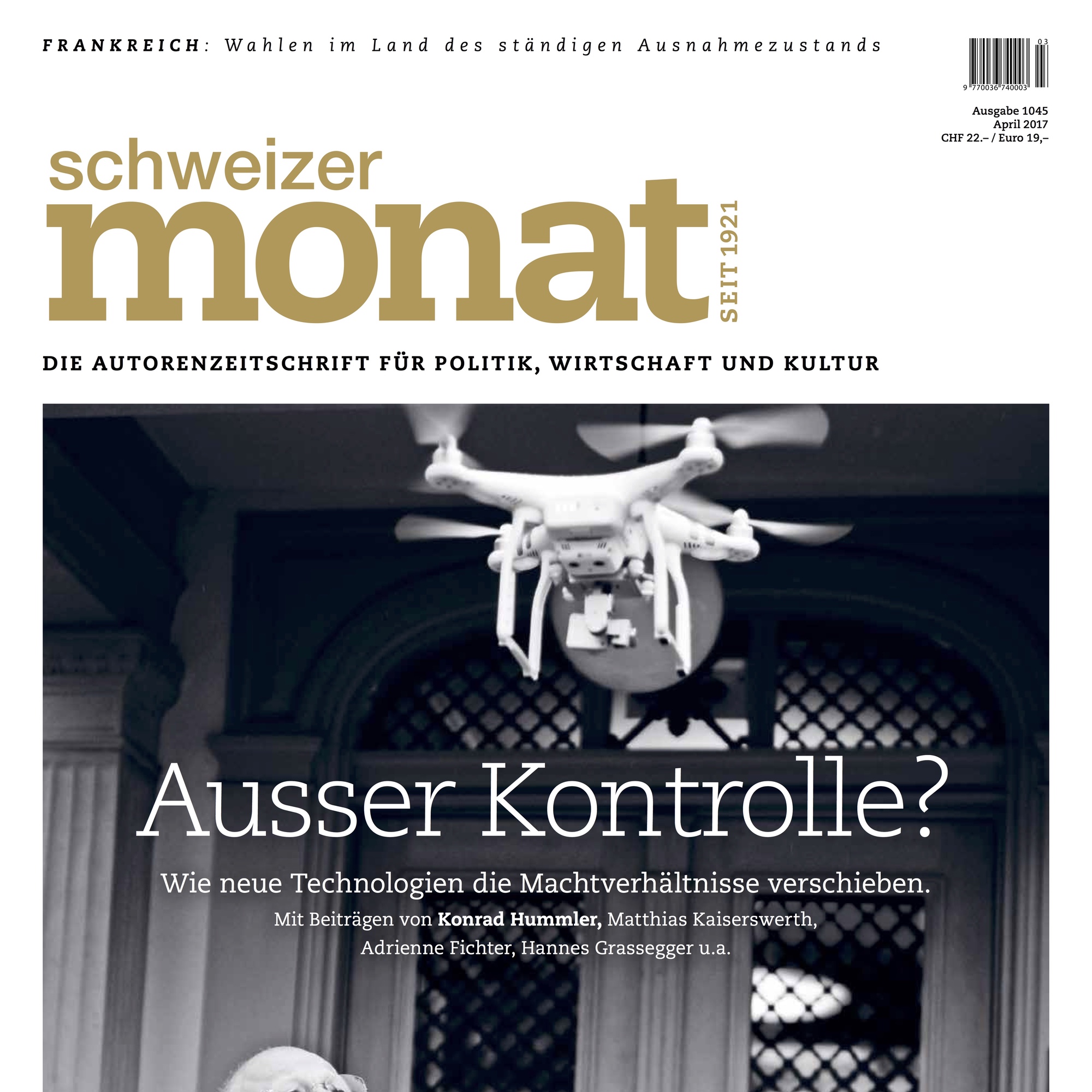 Titelseite: Schweizer Monat 2017/04 (Zeitschrift, Auszug)
