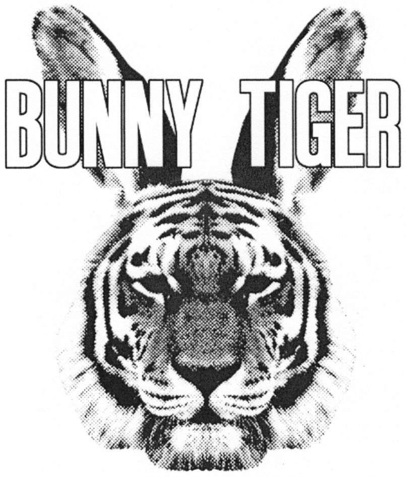 Wort-Bild-Marke: BUNNY TIGER (Tigerkopf mit Hasenohren sowie den Wörtern BUNNY und TIGER in Grossbuchstaben (in Graustufen)