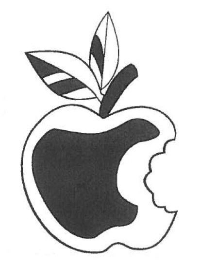 Bild: Angebissener Apfel (schwarz-weiss)