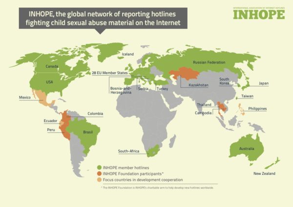 Karte: Internationales INHOPE-Netzwerk