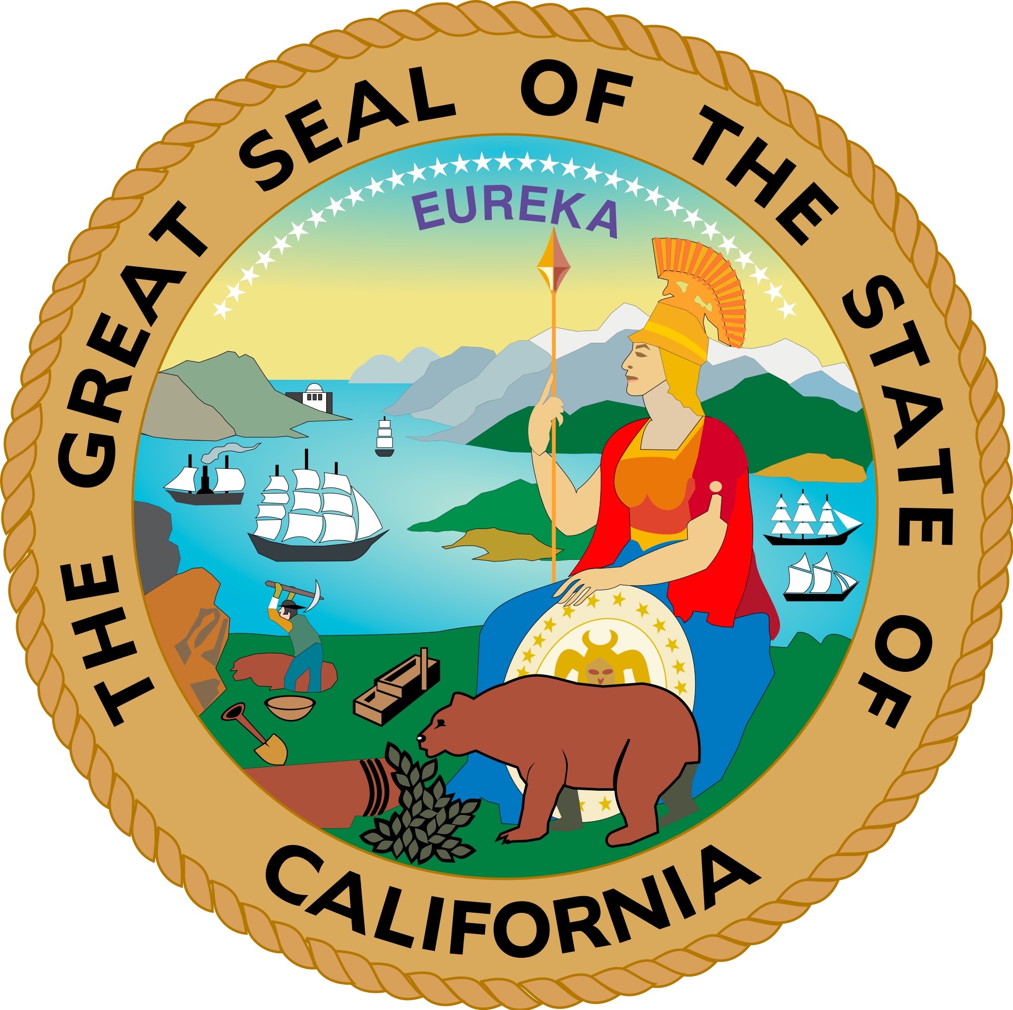 Siegel: Amerikanischer Bundesstaat Kalifornien
