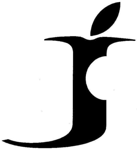 Bild: Steve Jobs-Marke (angebissener Buchstabe «j» mit einem Blatt als j-Punkt)