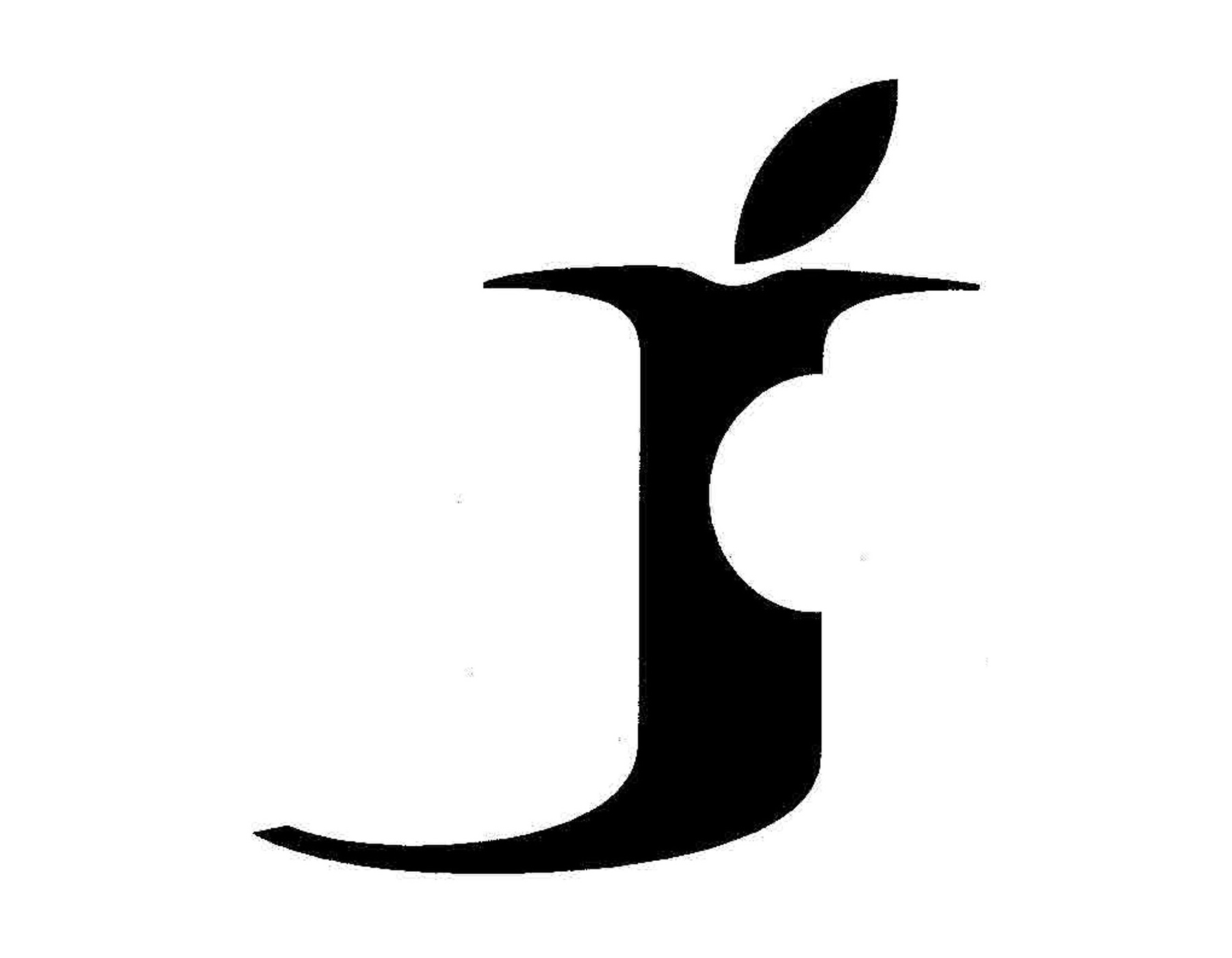 Bild: Steve Jobs-Marke (angebissener Buchstabe «j» mit einem Blatt als j-Punkt)