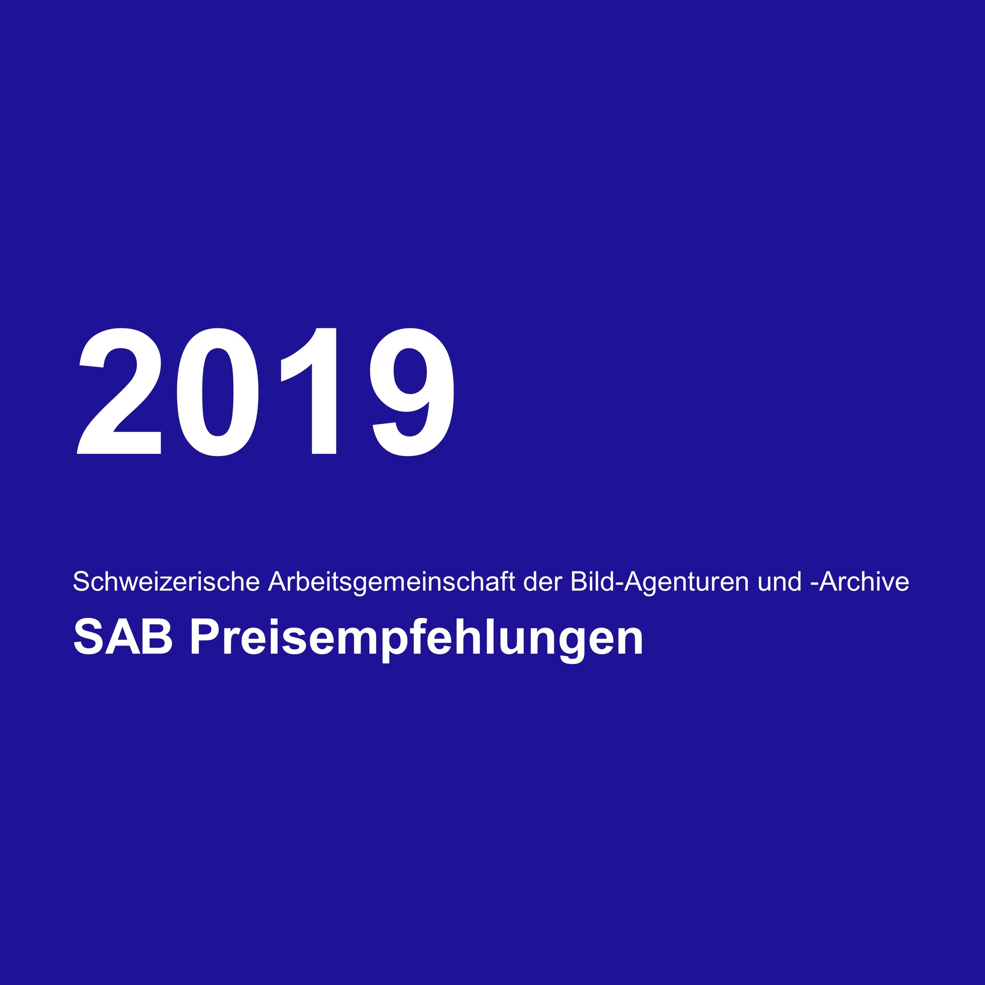 Titelseite: SAB-Preisempfehlungen 2019 (Auszug)