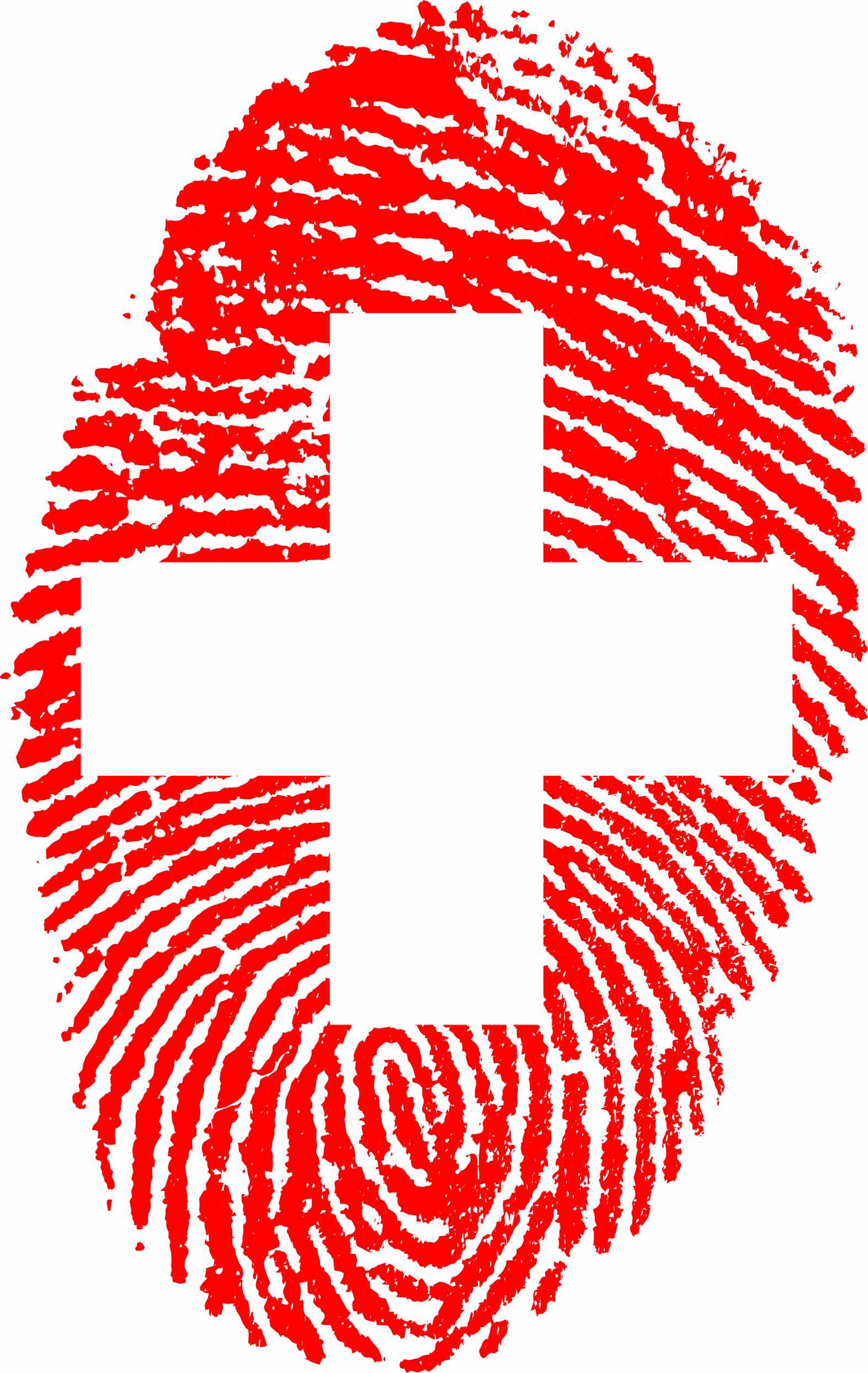 Bild: Schweiz-Flagge in Form eines Fingerabdruckes