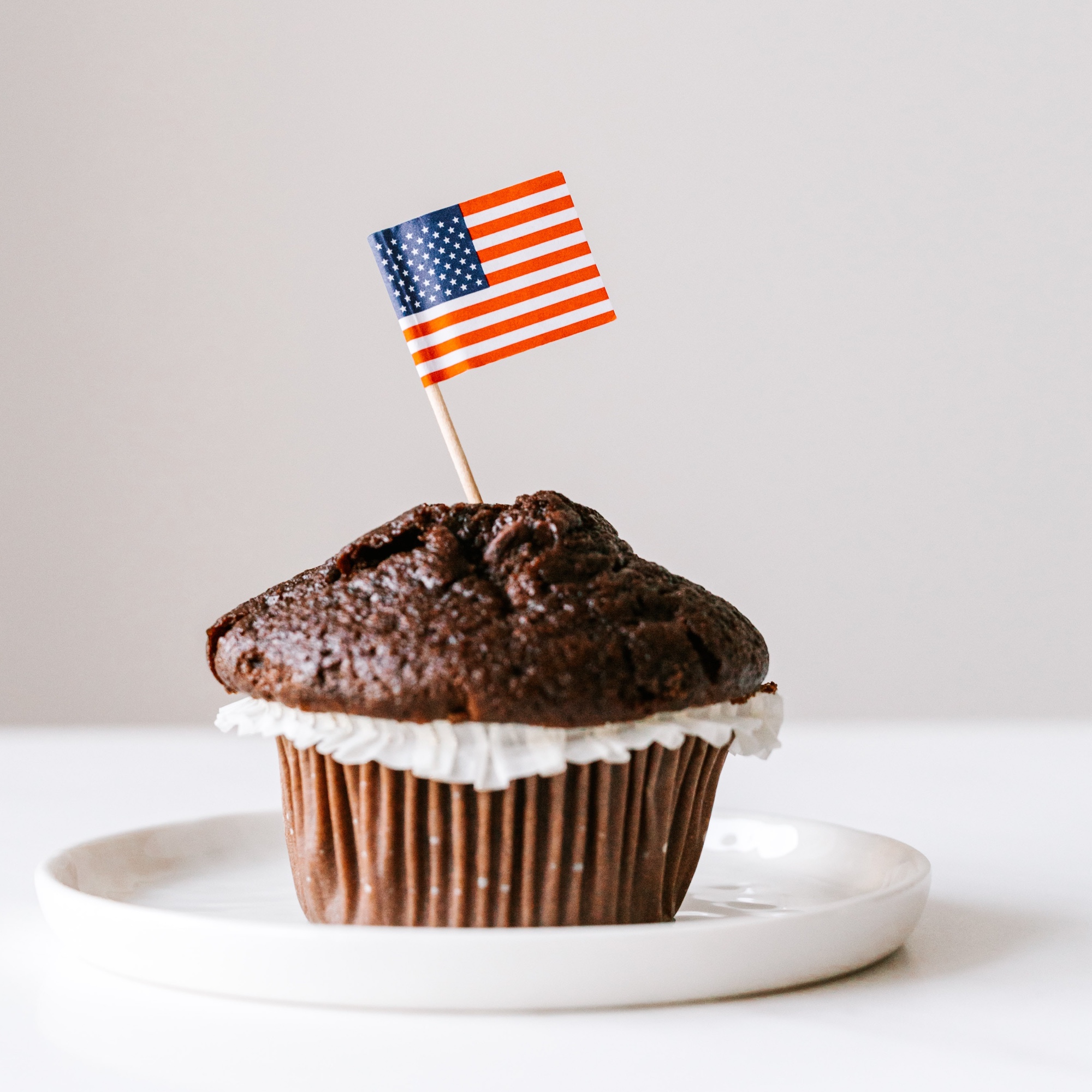 Foto: Cupcake mit amerikanischer Flagge