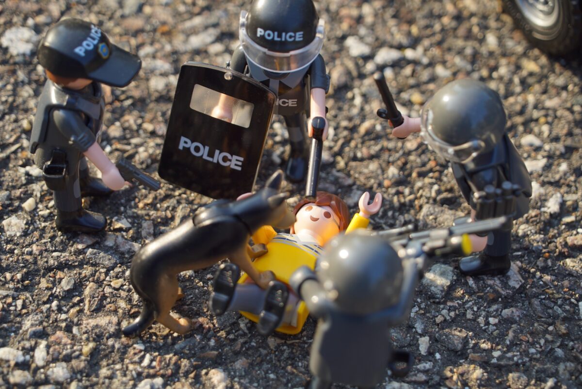 Foto: Polizei im Ordnungsdienst (Plastikfiguren)