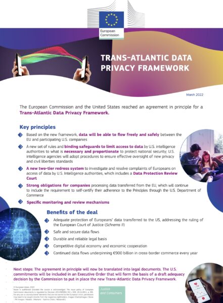 Dokument: «Fact Sheet» der Europäischen Kommission vom März 2022 über das Trans-Atlantic Data Privacy Framework