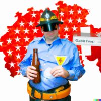 Bild: AI-generiertes Bild «drunk data protection officer in switzerland»
