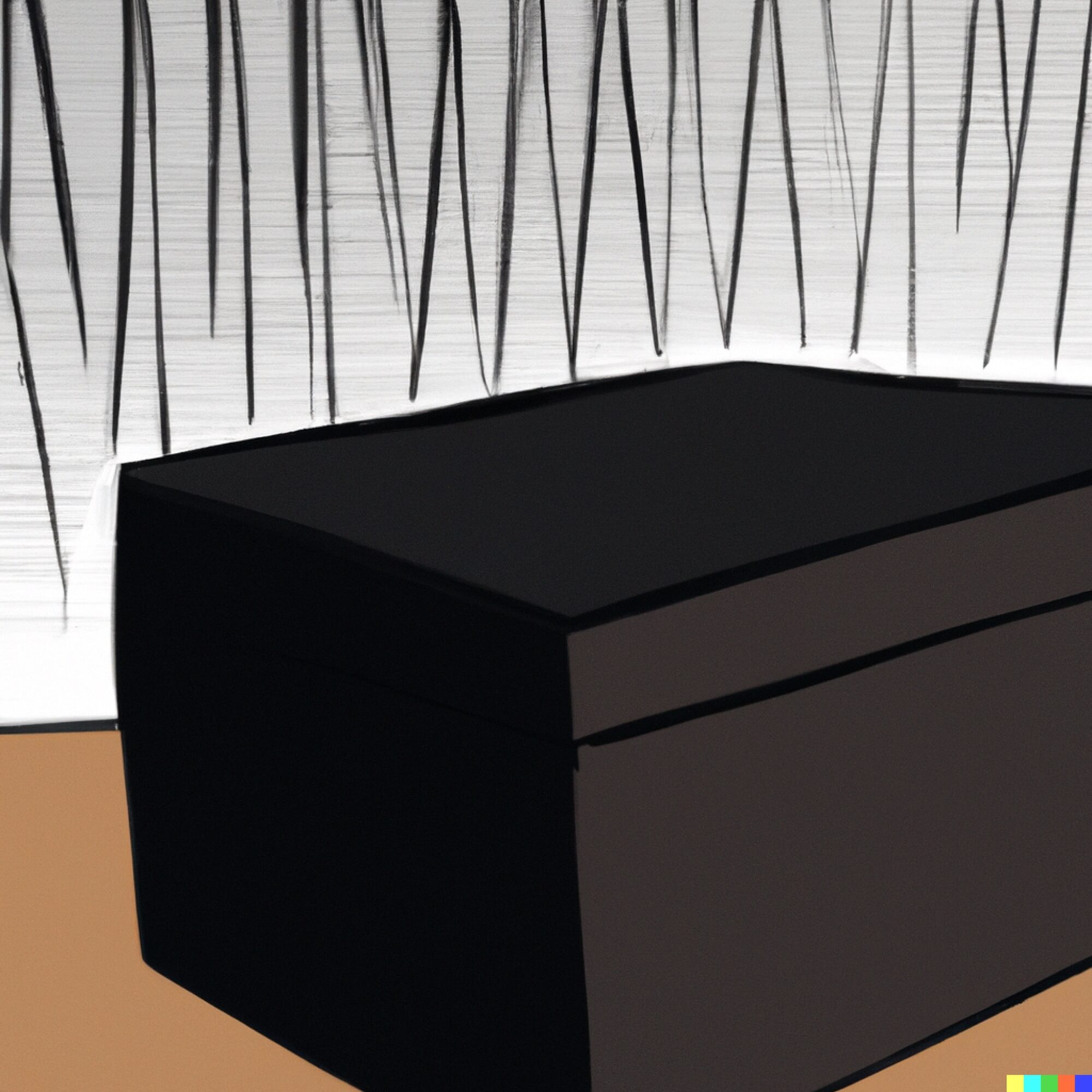 Bild: Schwarze Schachtel auf einem Tisch (AI-generiert, gezeichnet)
