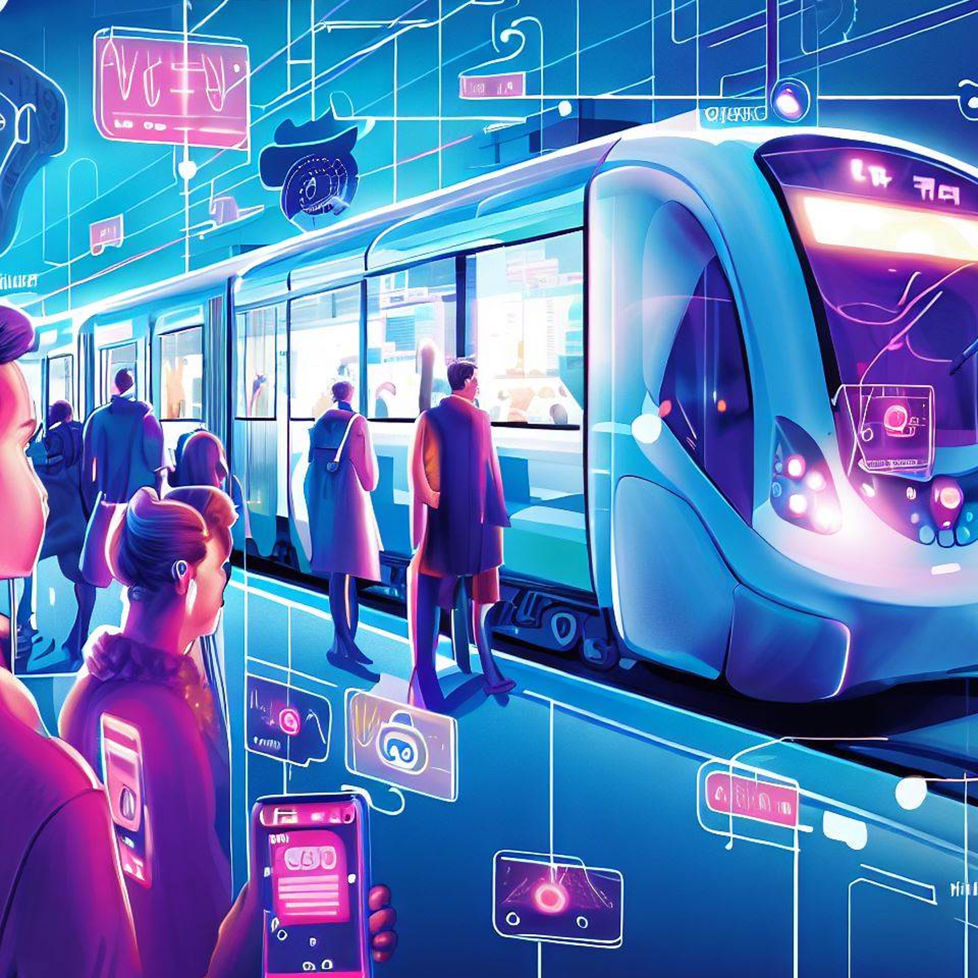 Bild: Futuristische Visualisierung von öffentlichem Verkehr (AI-generiert)