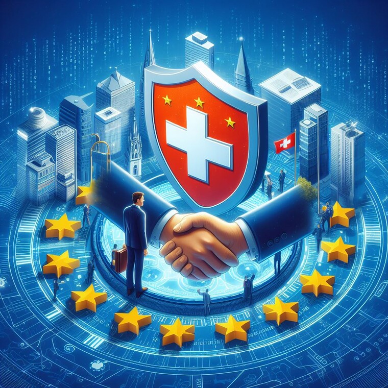 Bild: Datenschutz-Partnerschaft zwischen der Europäischen Union (EU) und der Schweiz (KI-generiert)