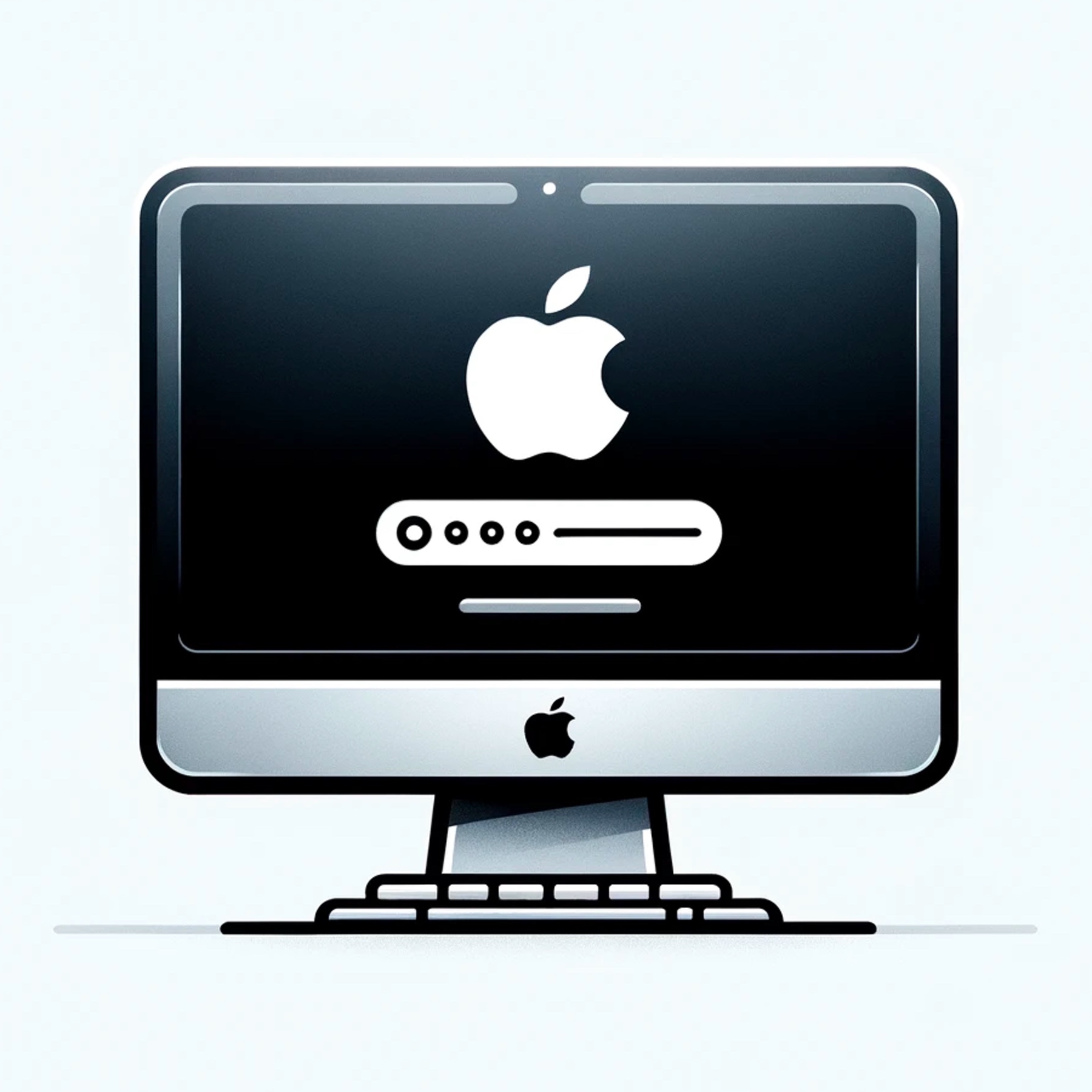 Bild: iMac mit Apple ID-Login (KI-generiert)