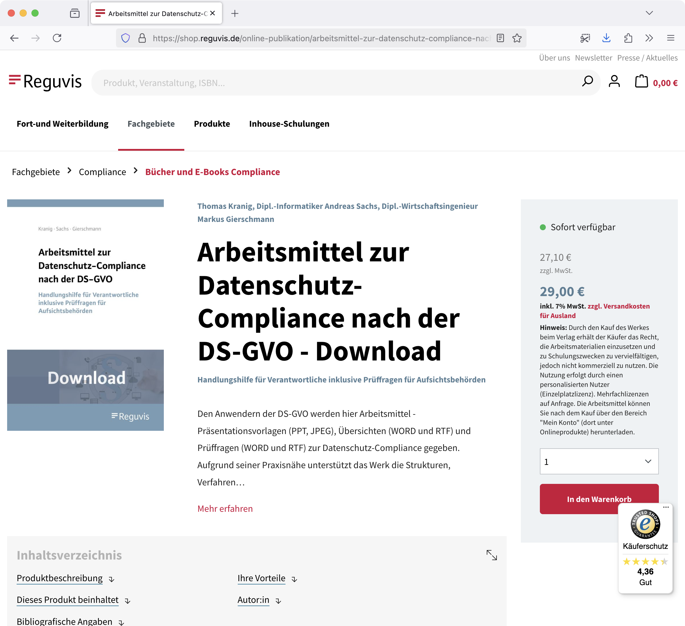 Screenshot: Kostenpflichtiges E-Book von Andreas Sachs (Ko-Autor)