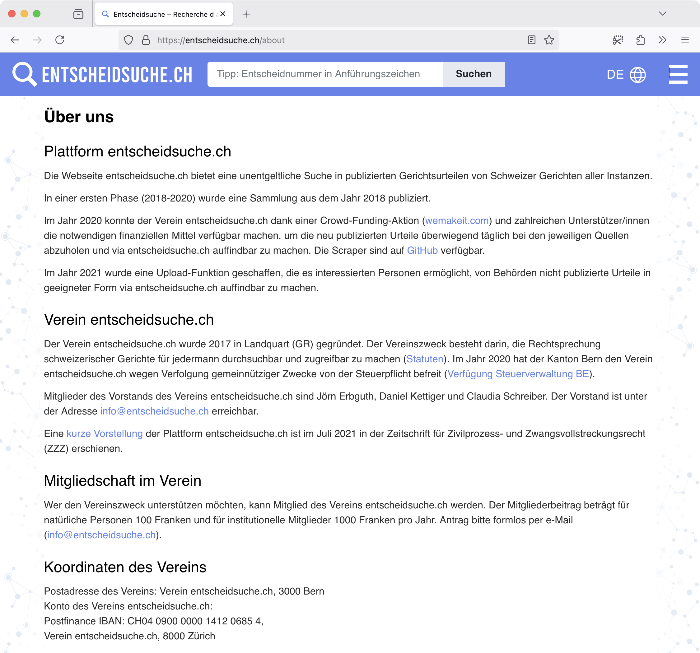 Screenshot: entscheidsuche.ch