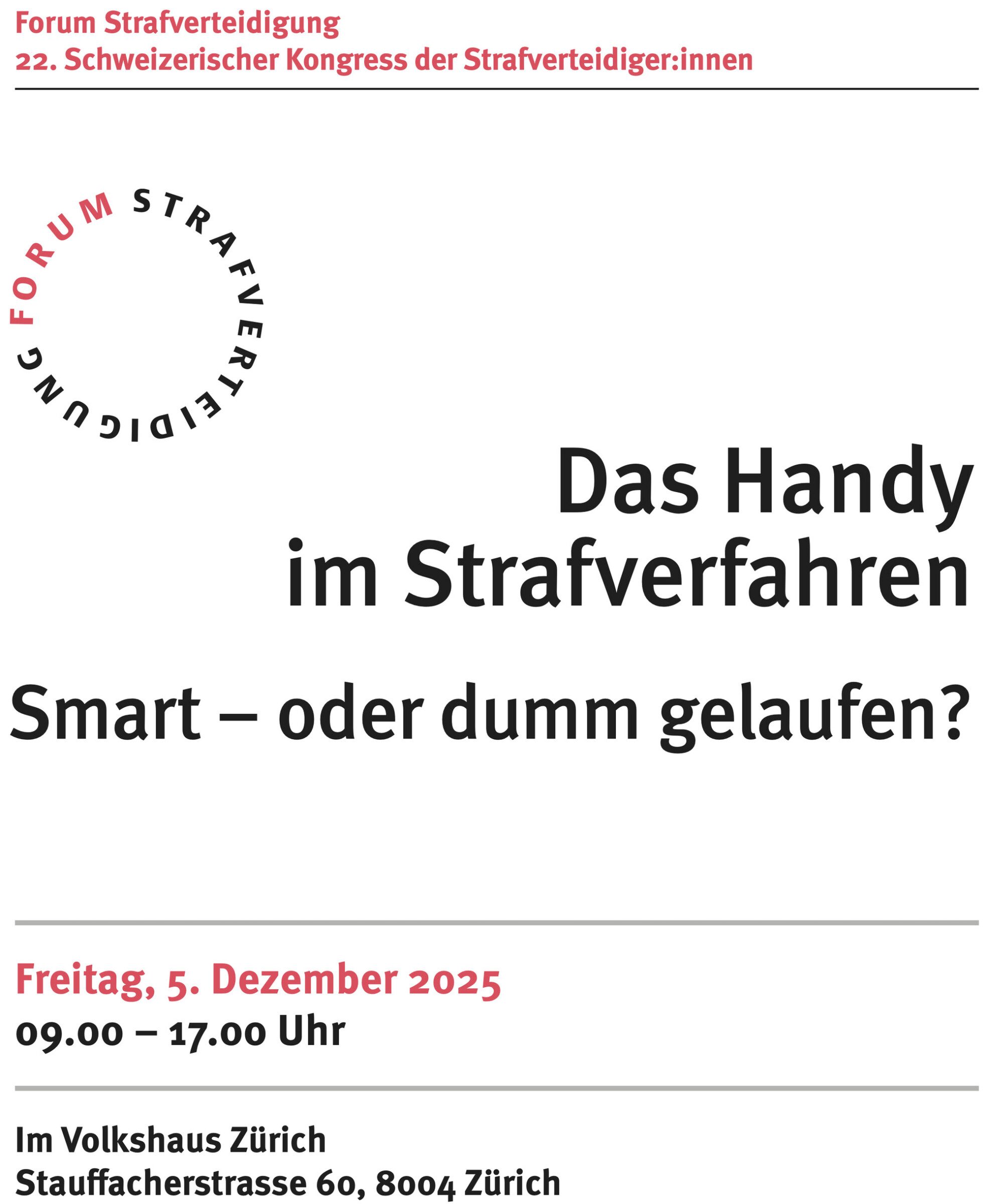 Dokument: Flyer «Das Handy im Strafverfahren» des Forums Strafverteidigung (Auszug)