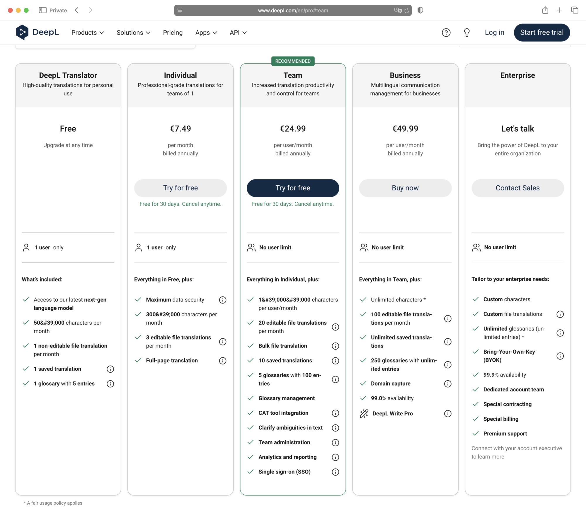 Screenshot: Angebote von DeepL am 28. Oktober 2025