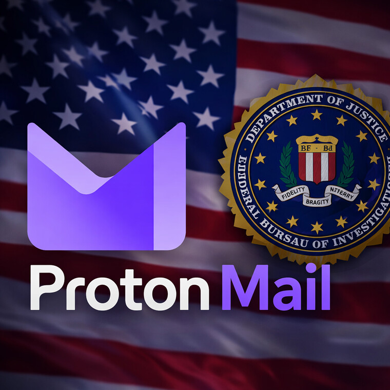Bild: Datenfluss von Proton Mail zum FBI (KI-generiert)